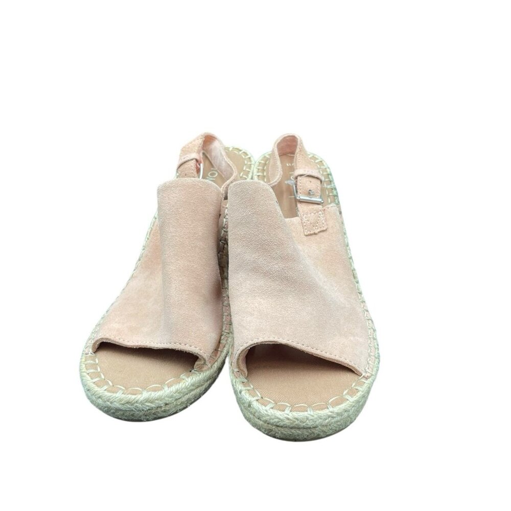 TOMS Monica Espadrille Sandal Platform Wedge Blush Pink Suede Women's 11 New - Picture 2 of 7